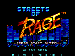 Streets of Rage Title Screen